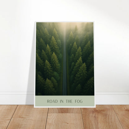 Detailansicht „Road in the Fog“ Poster – hochwertige Druckqualität und stabile Rückwand mit feinem Finish