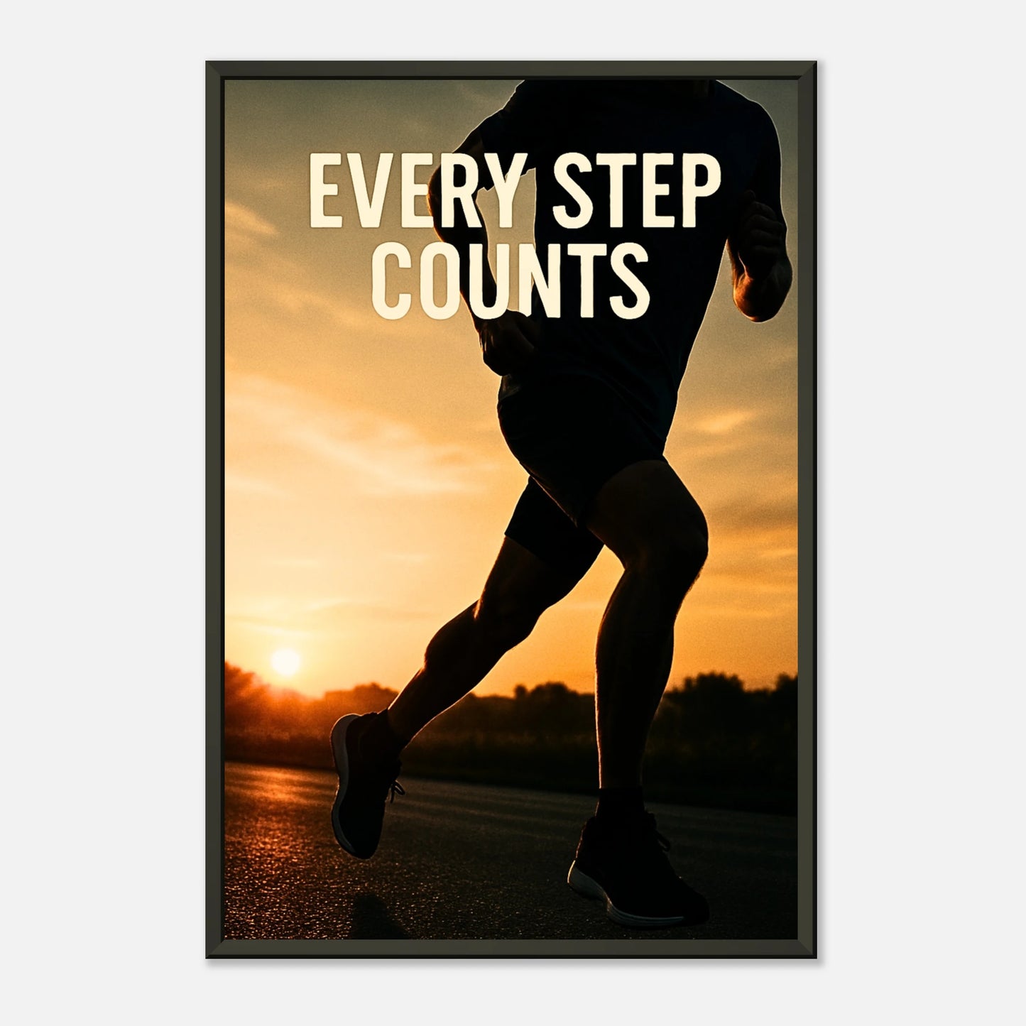 Lauf-Poster „Every Step Counts“ – Motivierende Wandkunst mit sportlichem Design für Fitness & Training | DEFA Designs