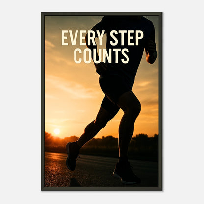 Lauf-Poster „Every Step Counts“ – Motivierende Wandkunst mit sportlichem Design für Fitness & Training | DEFA Designs