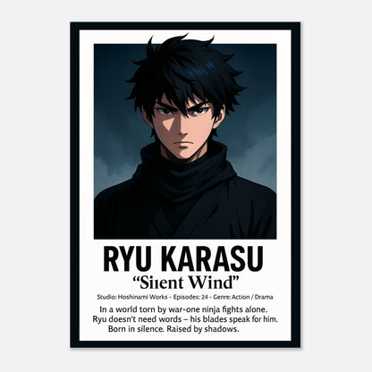 Anime Poster RYU KARASU – Blade of the Silent Wind | Samurai Kunst ohne Rahmen | Moderner Wanddruck von DEFA