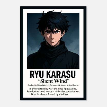 Anime Poster „RYU KARASU – Blade of the Silent Wind“ | Samurai Artwork | Hochwertiger Kunstdruck von DEFA, erhältlich in A1–A4