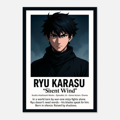 RYU KARASU Anime Poster mit weißem Rand | Samurai Artwork | Hochwertige Wanddeko für Wohnzimmer, Büro oder Schlafzimmer