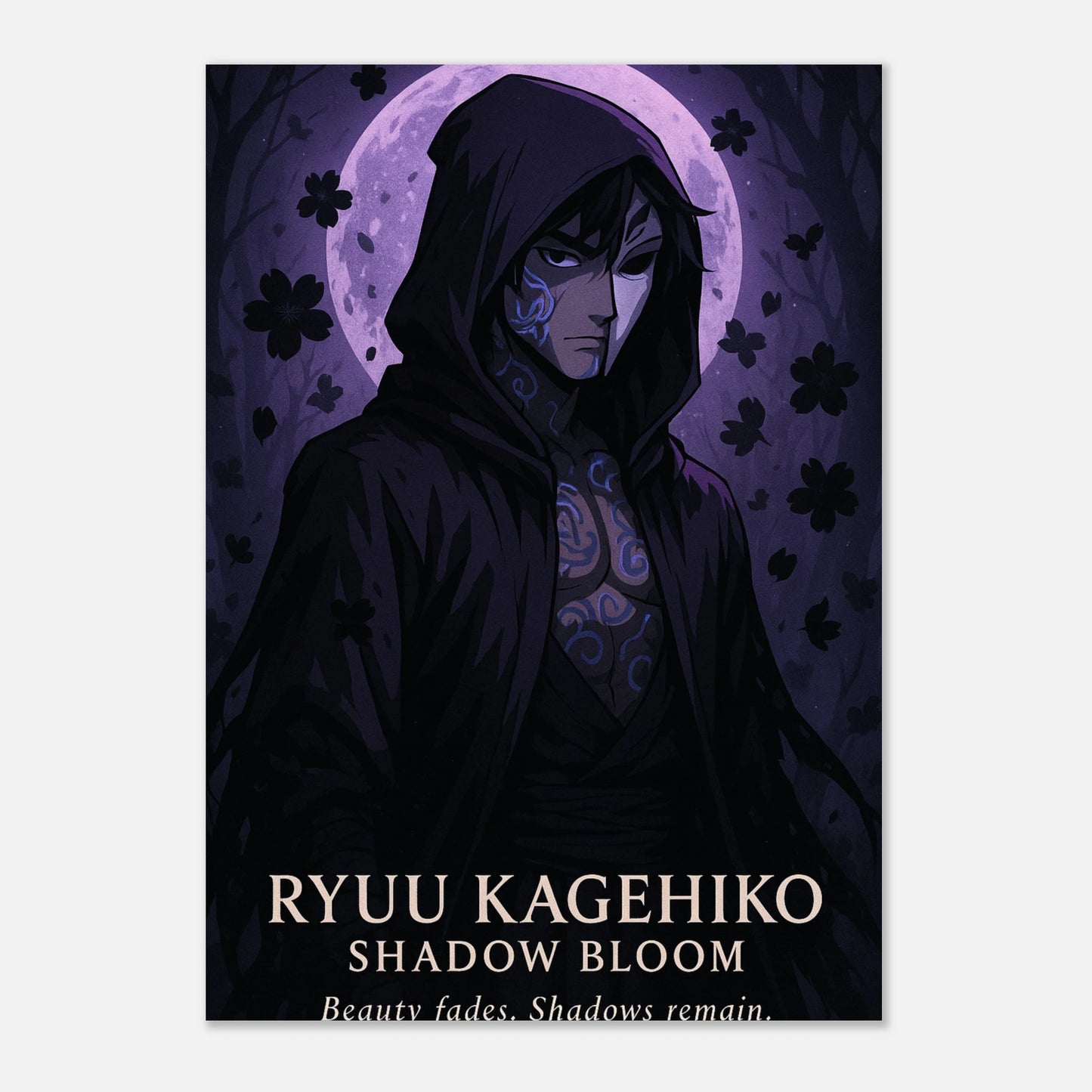 Ryuu Kagehiko Anime Poster – Bloom of the Shadows, mystische japanisch inspirierte Wandkunst, exklusiver Kunstdruck