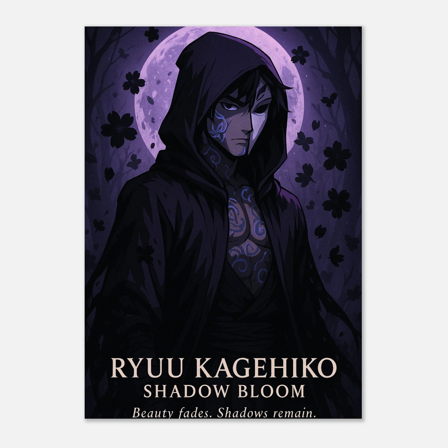 Ryuu Kagehiko Bloom of the Shadows Poster – Anime Wandkunst im Wohnzimmer, modernes Kunstposter für stilvolle Raumgestaltung