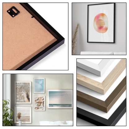 Sacred Falls Poster Rahmenarten – Auswahl an Holzrahmen in Dunkelbraun, Hellbraun, Weiß und Schwarz