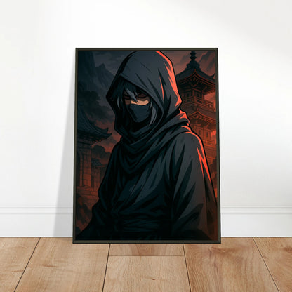 SHIN KURE Anime Poster an die Wand gelehnt – schwarzer Metallrahmen, realistische Produktdarstellung