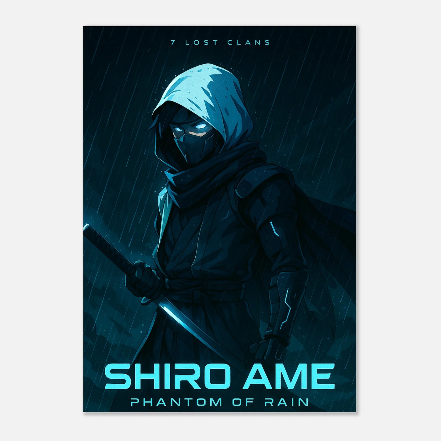 Anime Poster SHIRO AME – Phantom of Rain | Samurai Kunst ohne Rahmen | Hochwertige Wanddeko als DEFA Kunstdruck