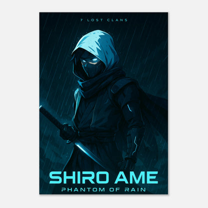 Anime Poster SHIRO AME – Phantom of Rain | Samurai Kunst ohne Rahmen | Hochwertige Wanddeko als DEFA Kunstdruck