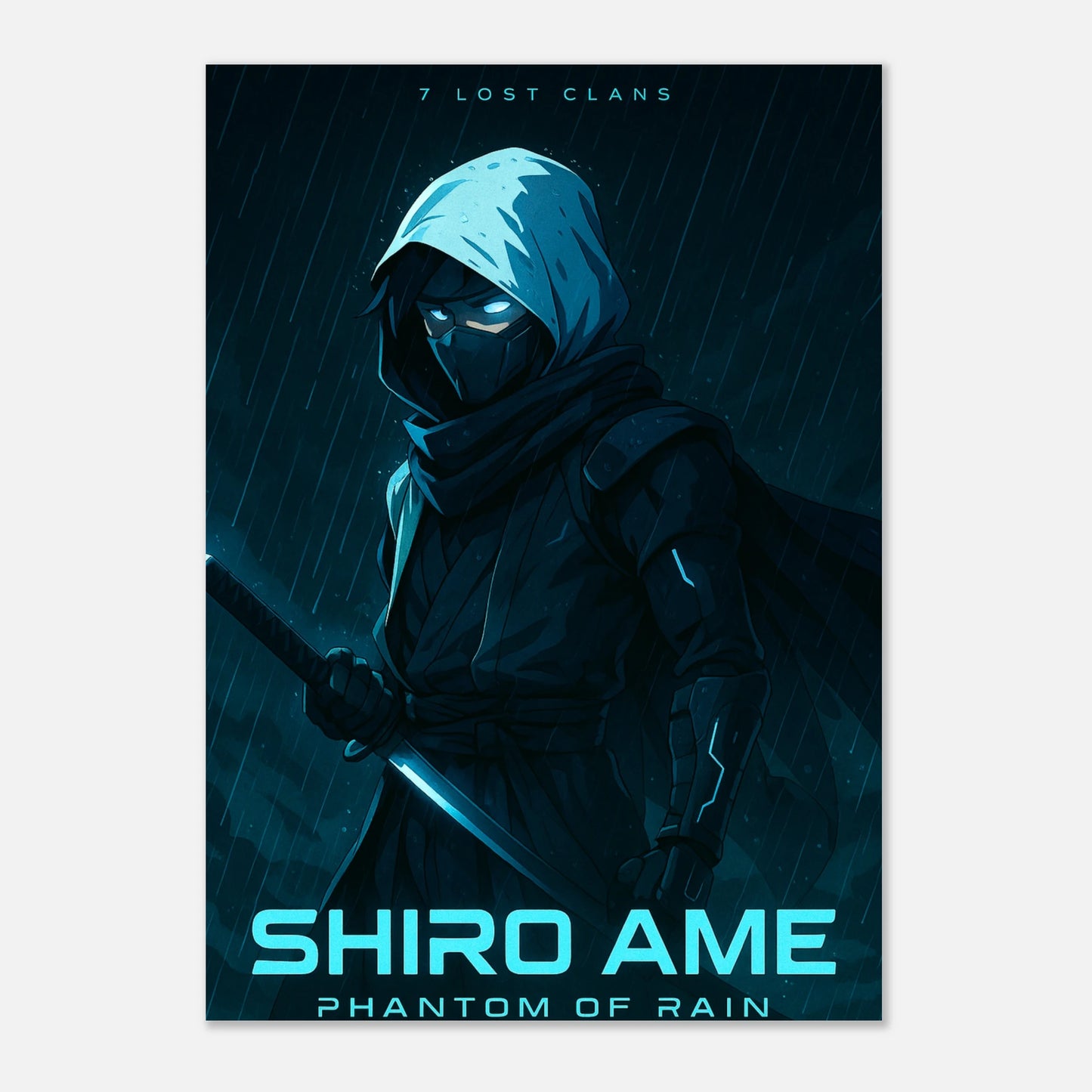 Detailansicht Anime Poster SHIRO AME | Samurai Artwork „Phantom of Rain“ | Exklusiver DEFA Kunstdruck ohne Rahmen