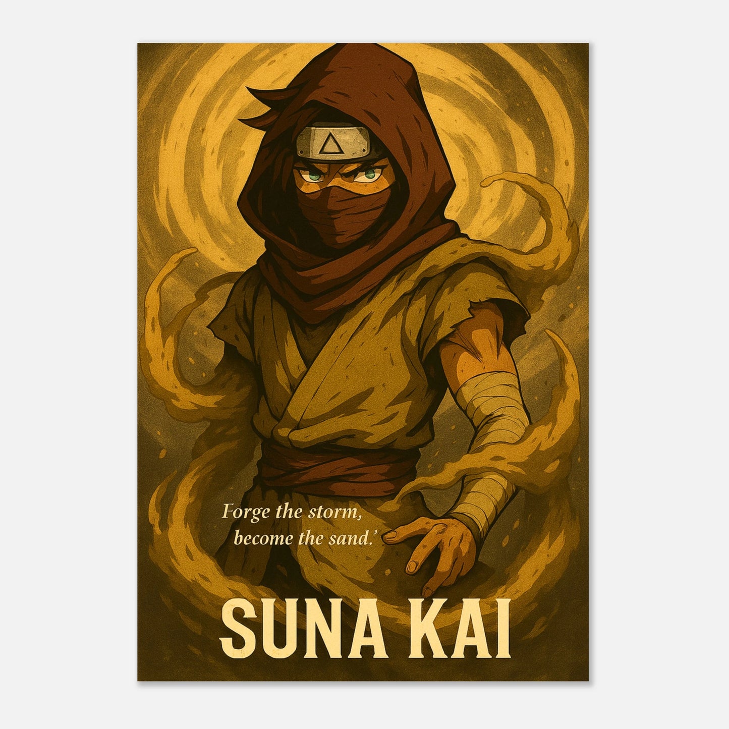 Suna Kai Anime Poster – Spirit of the Sandstorm, japanisch inspirierte Wandkunst, exklusiver Kunstdruck