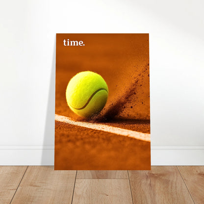 Contemporary tennis poster “Time” in a stylish dining room – sports-themed wall decor for modern home design.