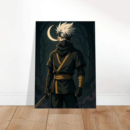 Tsuki Kage Anime Poster – Crescent of Silence Wandbild für Schlafzimmer, japanisch inspirierte Raumdeko in Dunkeloptik