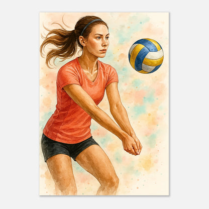 Volleyball Poster Power & Grace – Energetic Sports Wall Art Print for Modern Decor