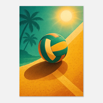 Volleyball Poster – modernes Sommer- und Stranddesign mit leuchtenden Farben, perfekte Wandkunst für den Sportbereich