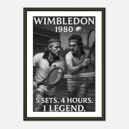 Wimbledon 1980 Poster – legendäres Tennismatch als stilvolle Vintage-Kunst mit Borg und McEnroe | DEFA Designs