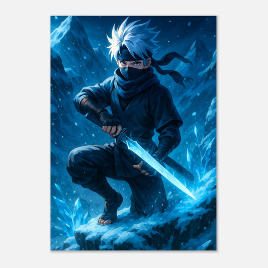 Yukito Anime Poster – Blade of the Frozen Peak, japanisch inspirierte Wandkunst, exklusiver Kunstdruck